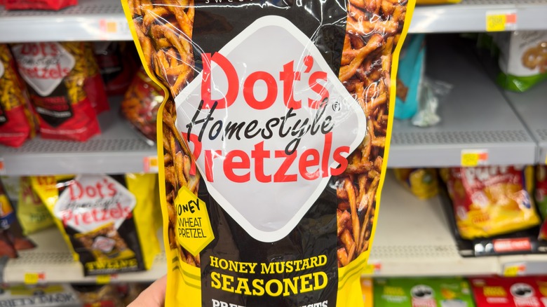 Bag of Dot's Honey Mustard pretzels 