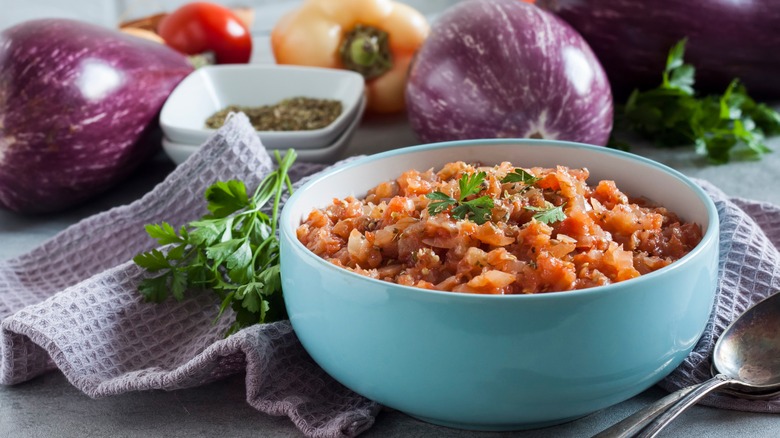 eggplant caviar with vegetables