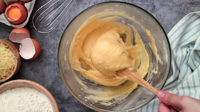 choux dough with eggs