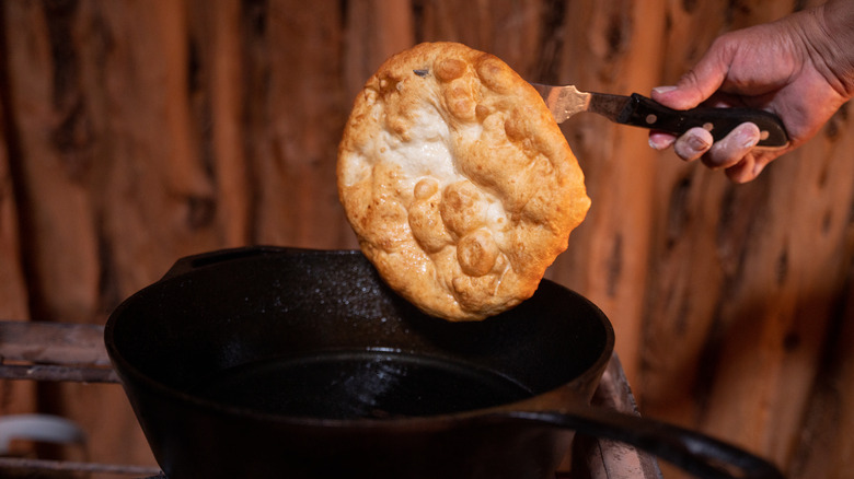 fry bread lifted from pan