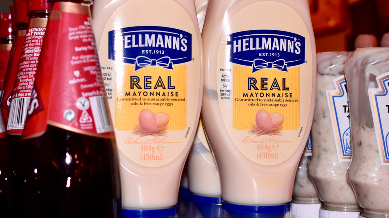 Real mayonnaise with mashed potatoes