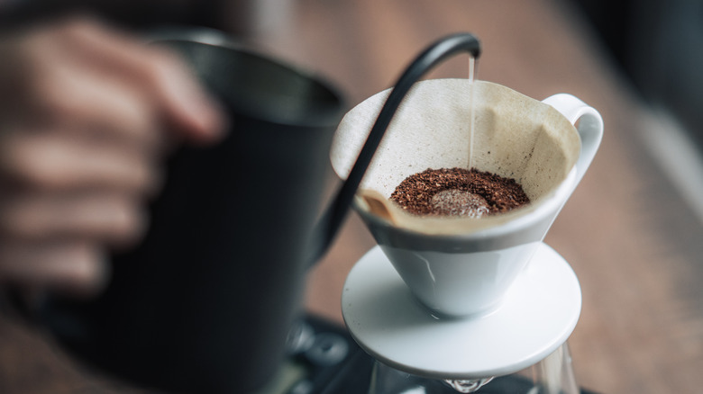 Brewing pour-over coffee