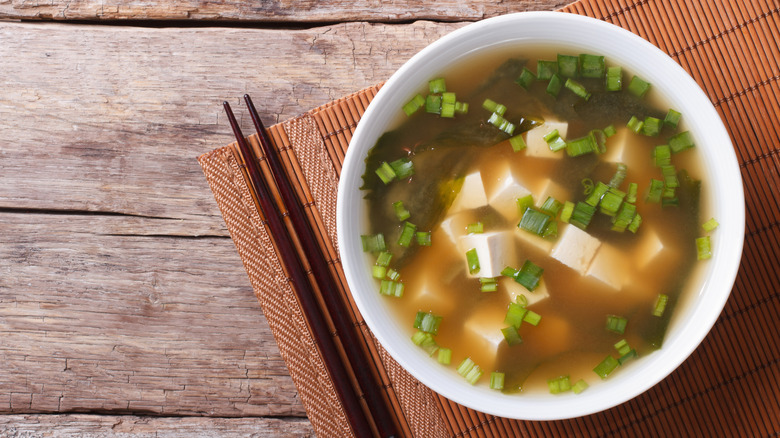 miso soup in a bowl 