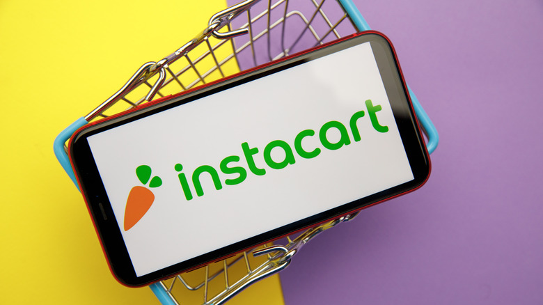 phone screen with instacart logo