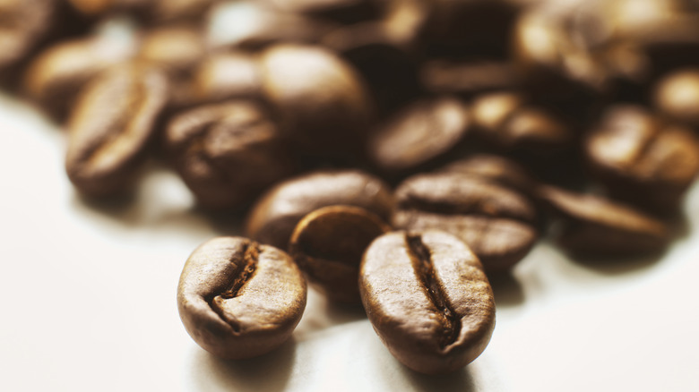 Coffee beans in a pile