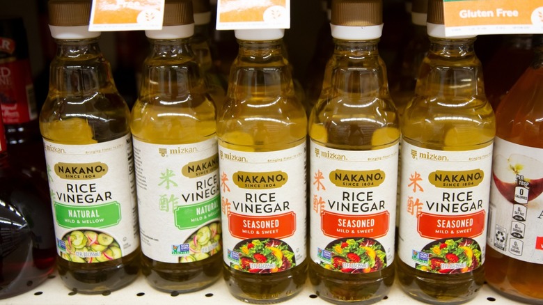 rice vinegar on the grocery store shelf