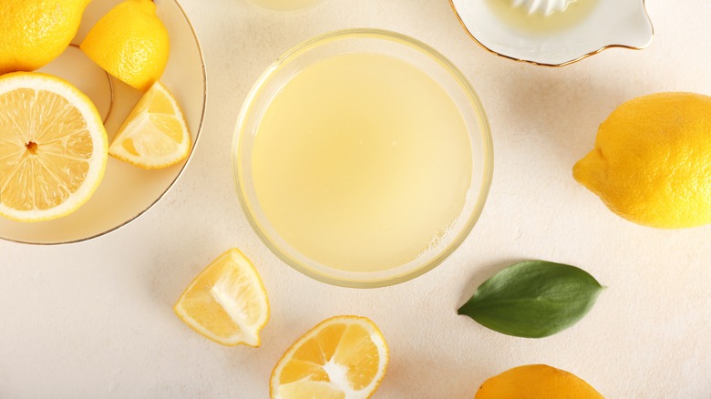 Lemon juice in a bowl 