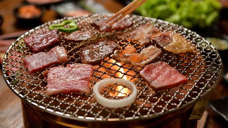 grilling Japanese steak