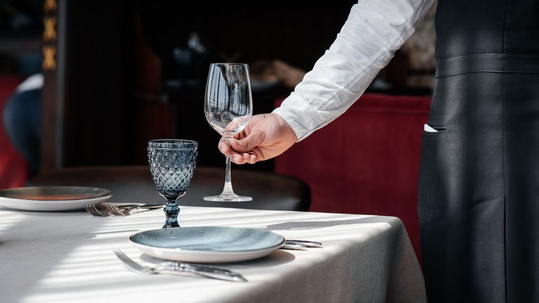 Wine glass on a table