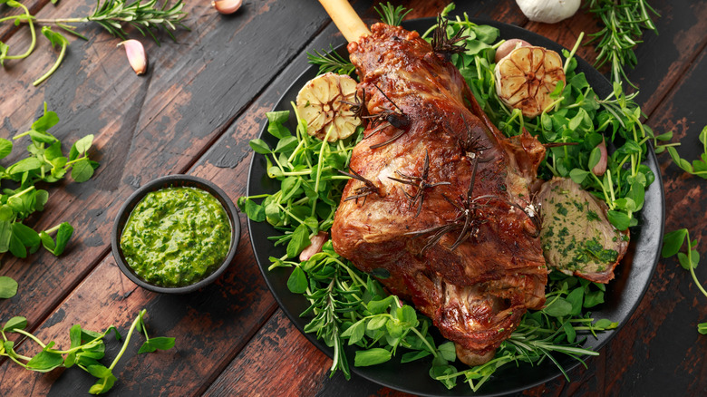 roasted lamb and mint