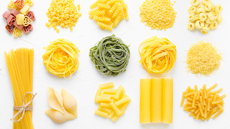 Dried pasta shapes