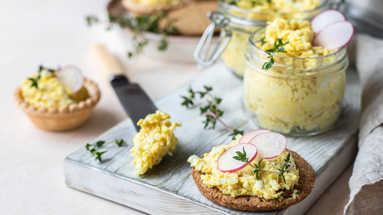 Egg salad in jar