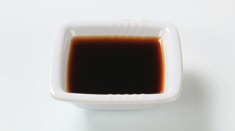 Soy sauce in small container