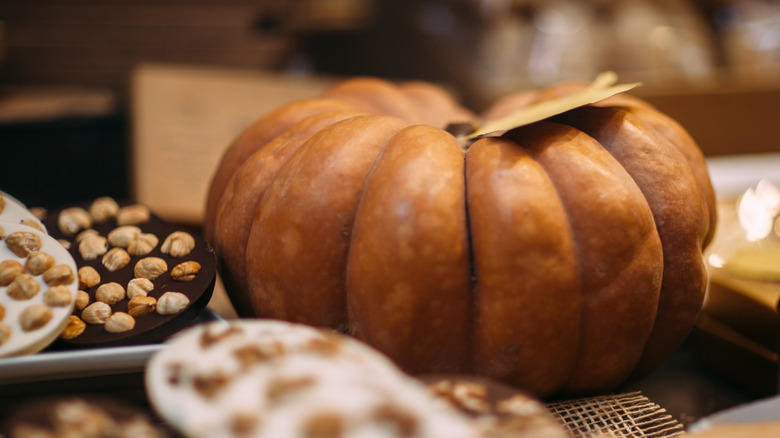 Whole baked pumpkin