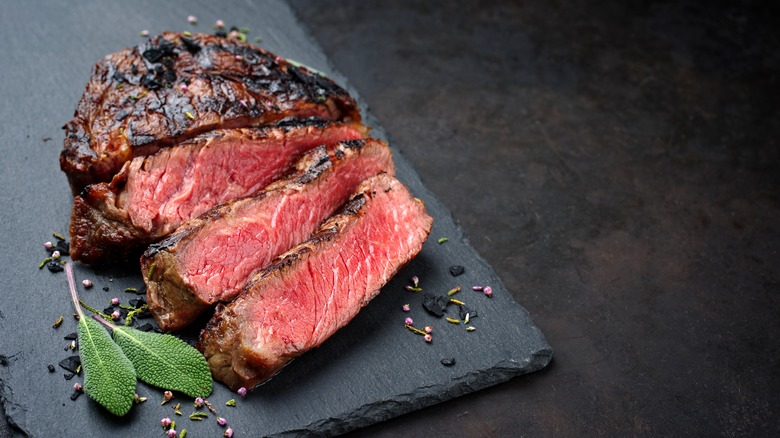 Dry-aged steak with herbs and spices