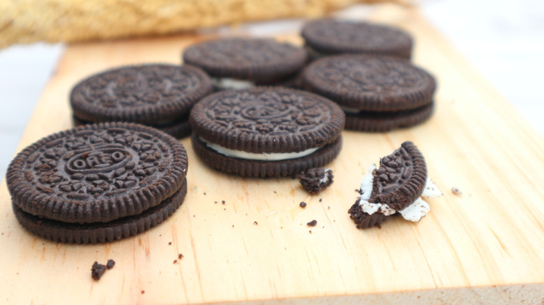 oreos on a cutting board