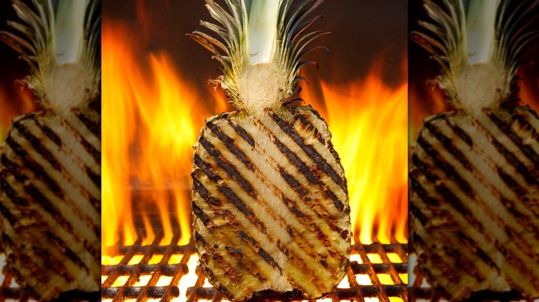 grilled pineapple half