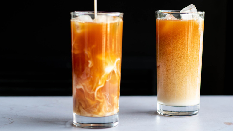 Thai iced tea on counter