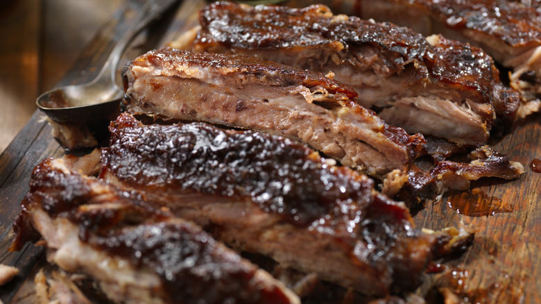 Ribs on cutting board