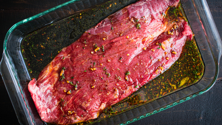 flank steak marinading