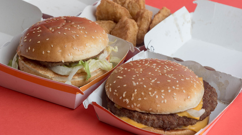 Two McDonald's Burgers in boxes