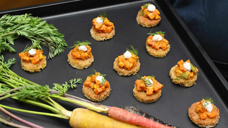 a tray of canapes