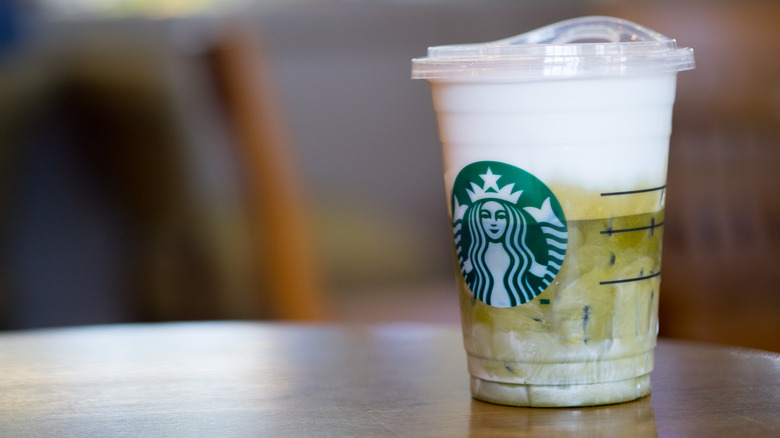 Cold foam topped matcha