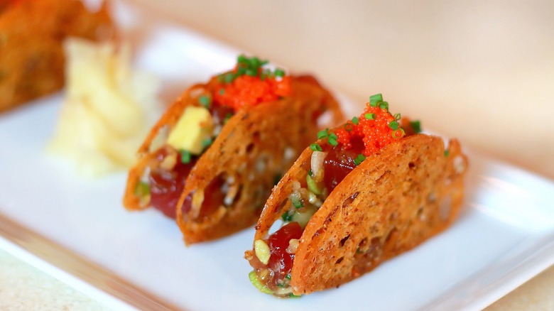 Tuna tartare sandwiches at Cut