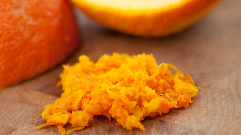 halved orange with zest