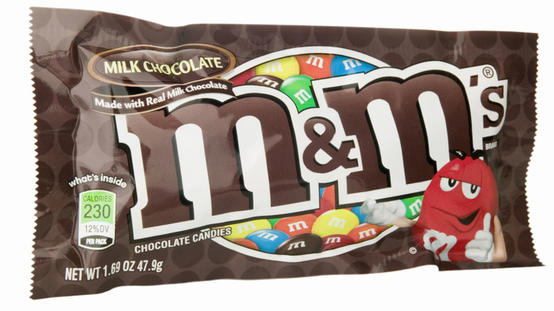 A packet of milk chocolate M&M's