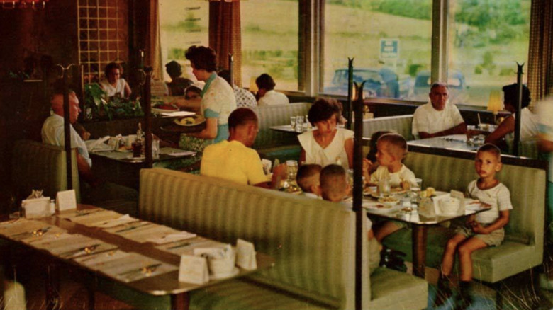 The inside of a Howard Johnson's restaurant