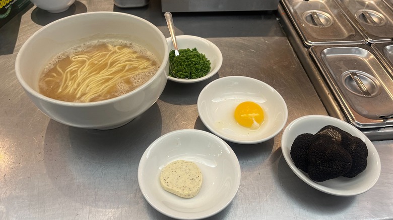 ramen bowl and ingredients 