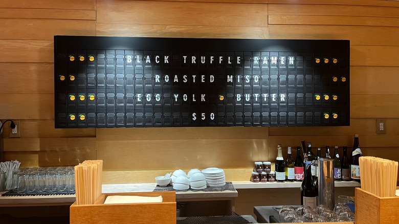 black truffle ramen sign