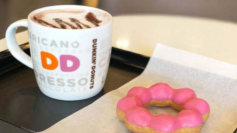 Dunkin mug and donut