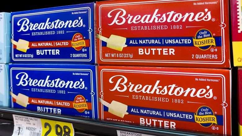 Butter on store shelf