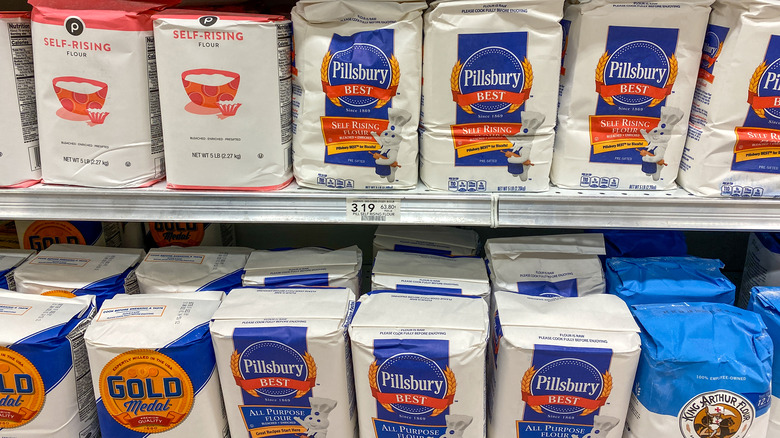 Flour on store shelves