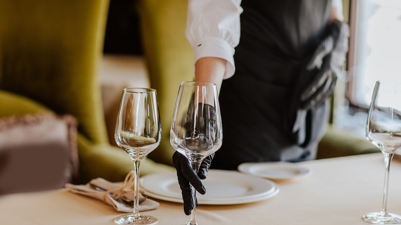 Server at a fancy restaurant 