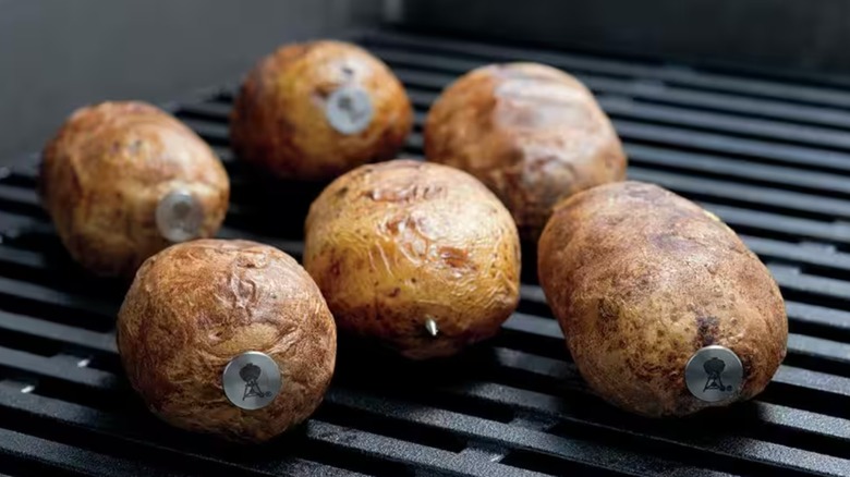 Potatoes with inserted nails