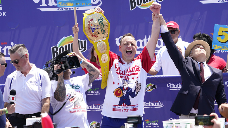 reigning champ Joey Chestnut