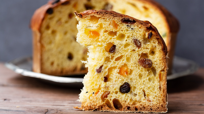 Slice of panettone