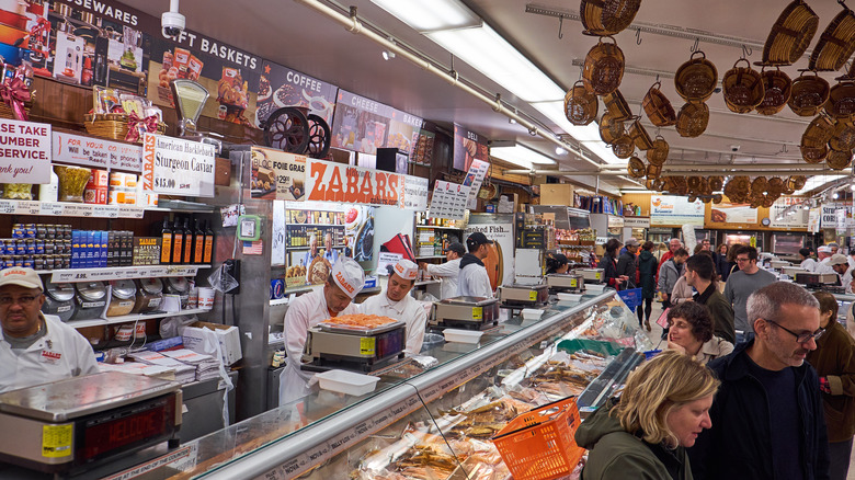 deli counter at Zabar's in NYC