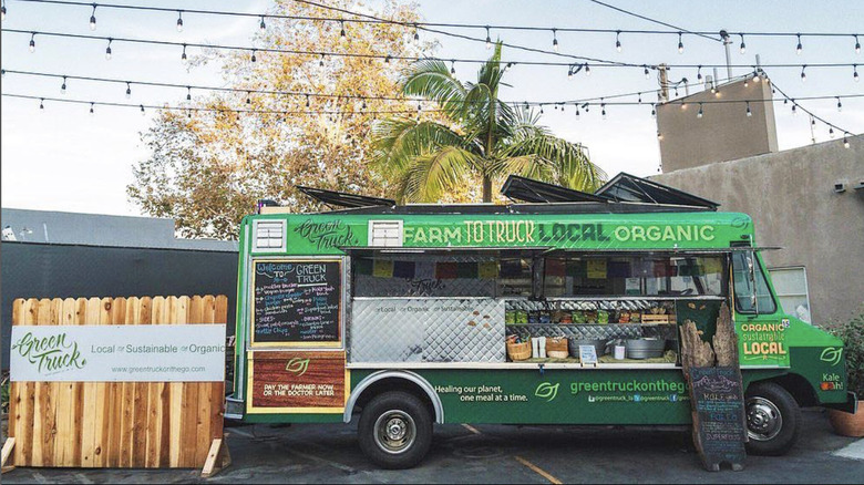 Green Truck parked 