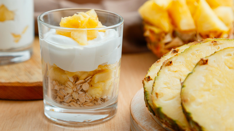 fresh pineapple breakfast parfait