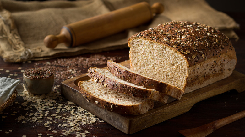 Oat bread on a board