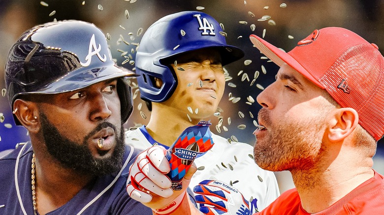 MLB players chewing sunflower seeds