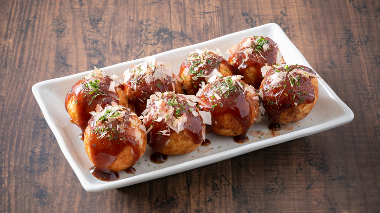 Takoyaki on a plate