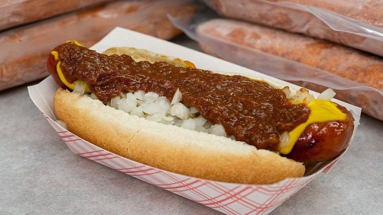 Half-smoke at Ben's Chili Bowl