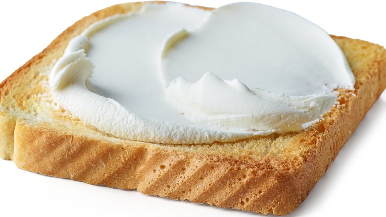 Toast with cream on top