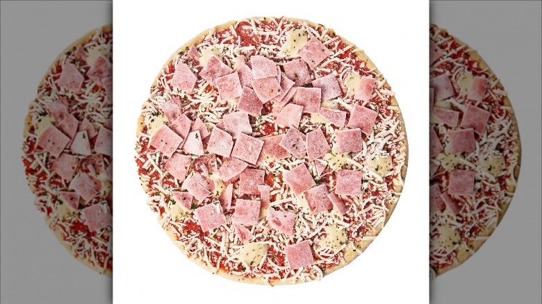 Meat topped frozen pizza