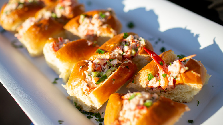 lobster rolls lined up